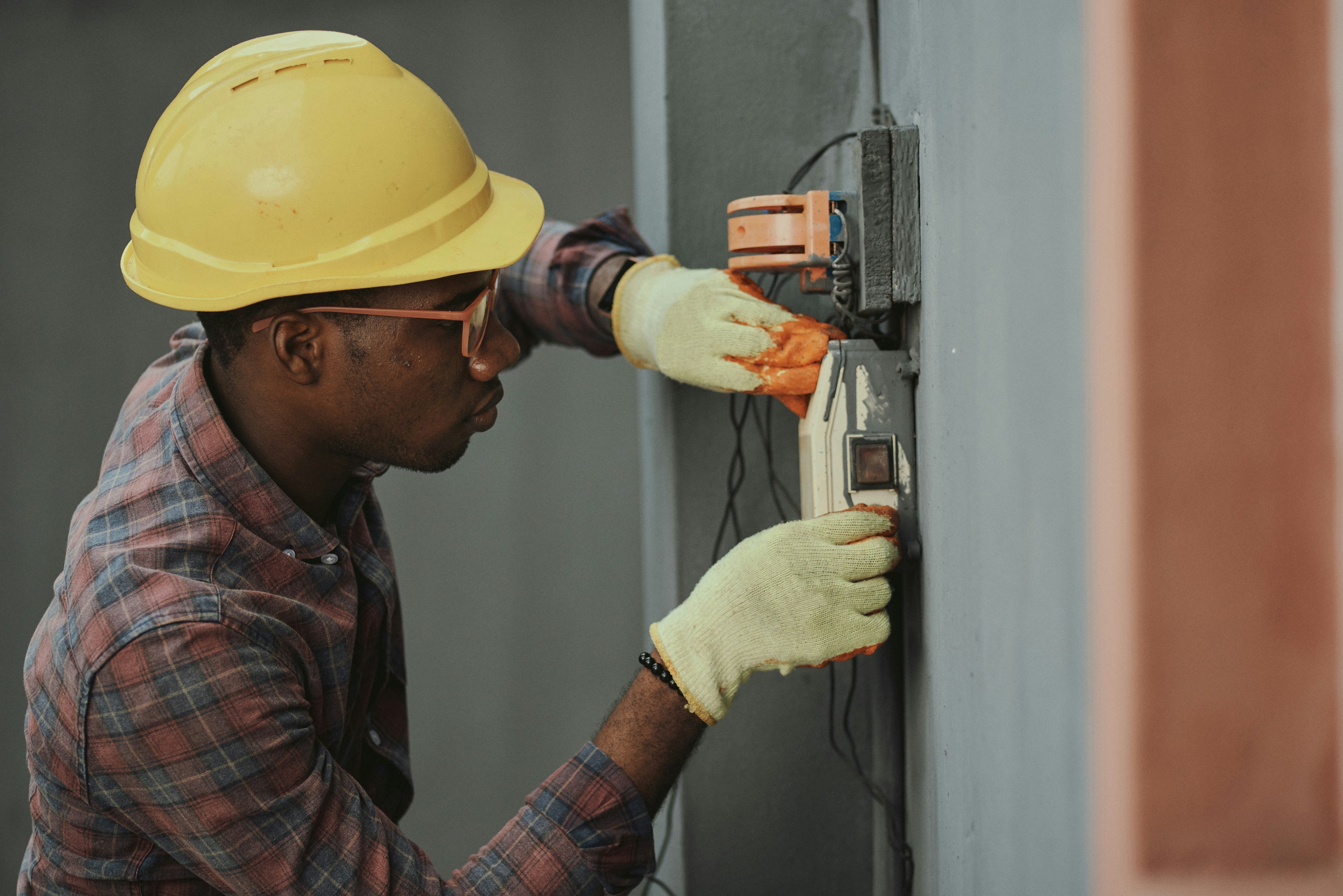 Electrician performing an installation